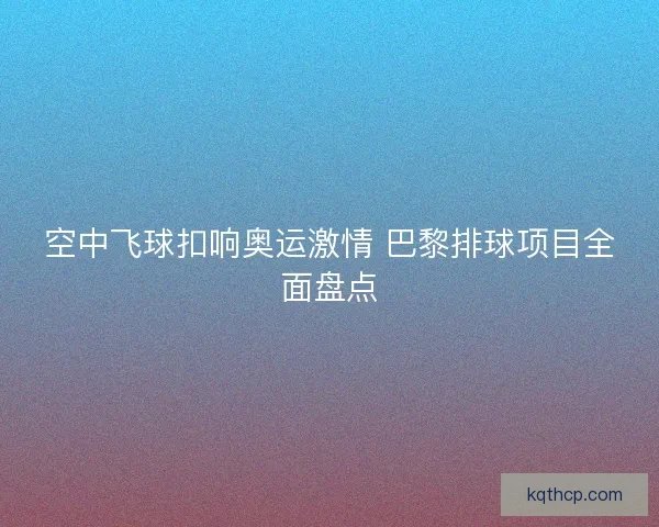 空中飞球扣响奥运激情 巴黎排球项目全面盘点